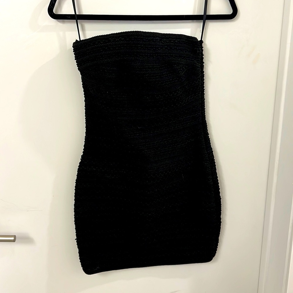 Black strapless mini dress size small